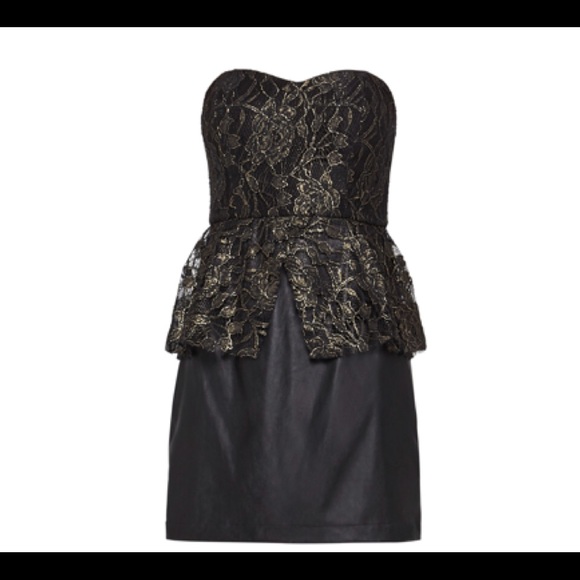 BCBGENERATION Foiled Floral Lace Peplum Dress - Picture 4 of 4